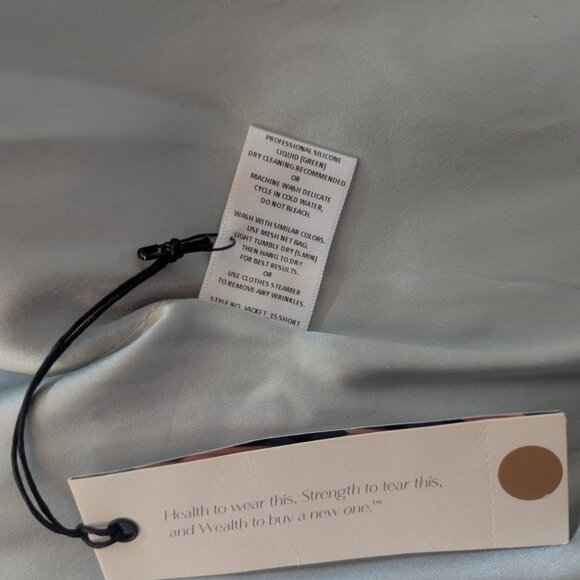 Cream and Blue Silk and Linen Toile Jacket by Wear in Good Health - Picture 9 of 10